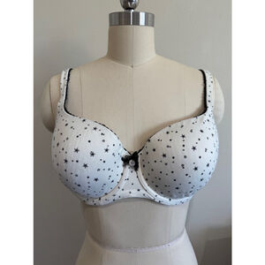 Victoria's Secret Women's padded underwire Bra 36DD cream black crystal accents